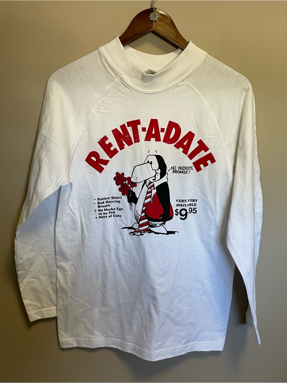 Vintage 90s Opus Bloom County Rent A Date Long Sleeve Tee Size Small